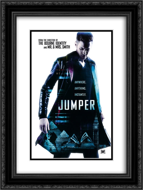 Jumper 18x24 Black Ornate Wood Framed Movie Poster with Double Matting