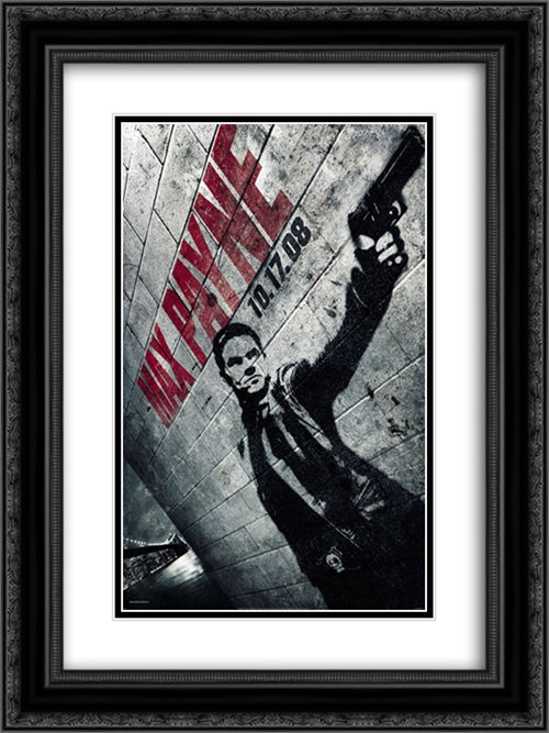 Max Payne 18x24 Black Ornate Wood Framed Movie Poster with Double Matting