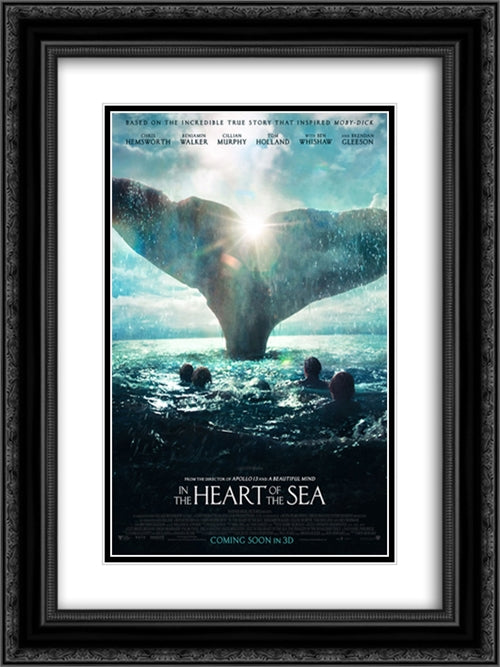 In The Heart of the Sea 18x24 Black Ornate Wood Framed Movie Poster with Double Matting