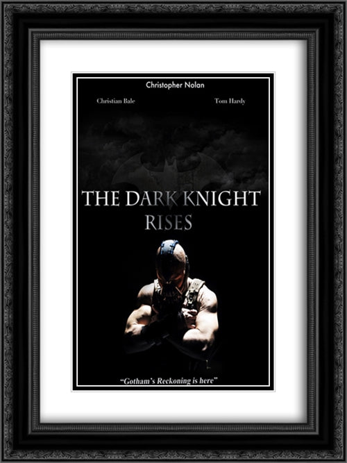 The Dark Knight Rises 18x24 Black Ornate Wood Framed Movie Poster with Double Matting