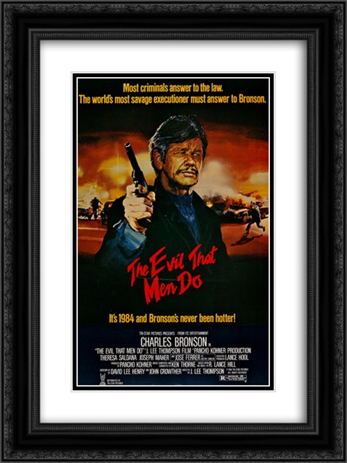 The Evil That Men Do 18x24 Black Ornate Wood Framed Movie Poster with Double Matting