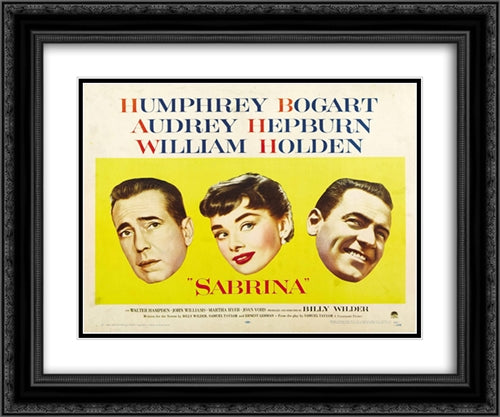 Sabrina 24x20 Black Ornate Wood Framed Movie Poster with Double Matting