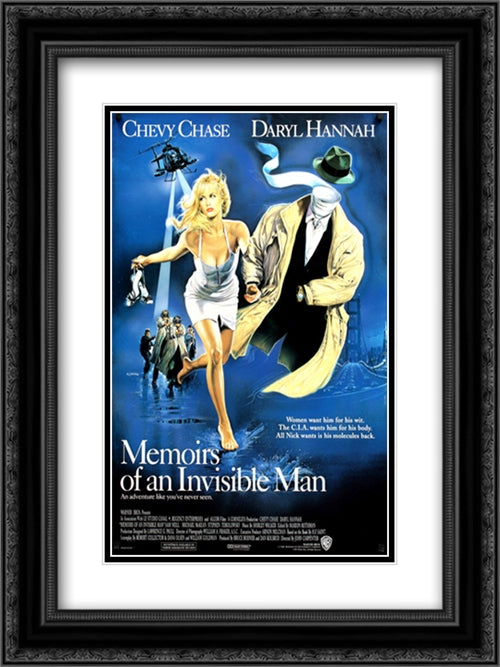 Memoirs of an Invisible Man 18x24 Black Ornate Wood Framed Movie Poster with Double Matting