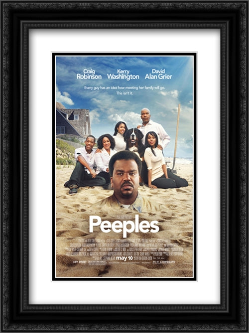 Peeples 18x24 Black Ornate Wood Framed Movie Poster with Double Matting