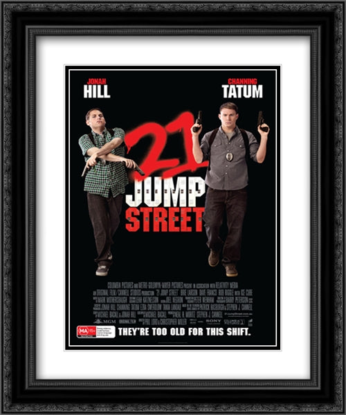 21 Jump Street 20x24 Black Ornate Wood Framed Movie Poster with Double Matting