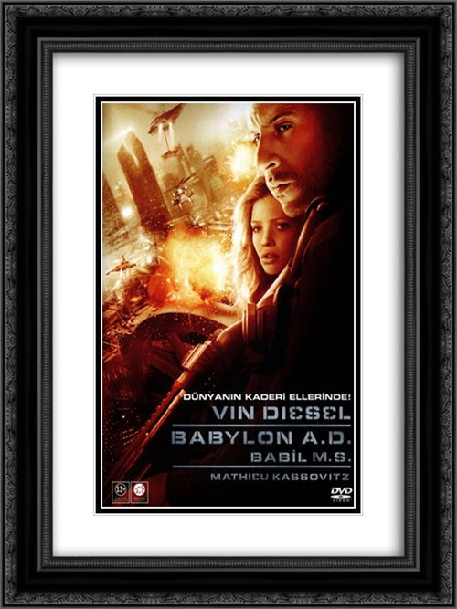 Babylon A.D. 18x24 Black Ornate Wood Framed Movie Poster with Double Matting