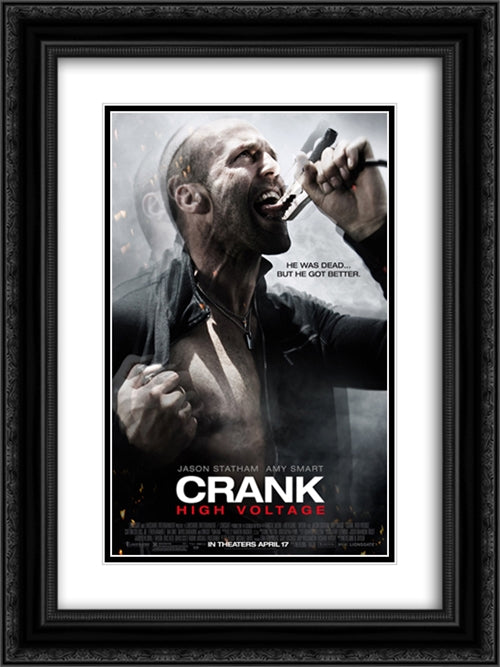 Crank High Voltage 18x24 Black Ornate Wood Framed Movie Poster with Double Matting