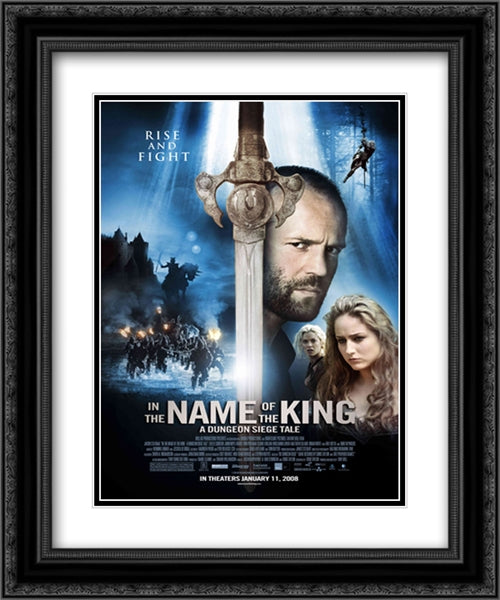 In The Name of The King 20x24 Black Ornate Wood Framed Movie Poster with Double Matting
