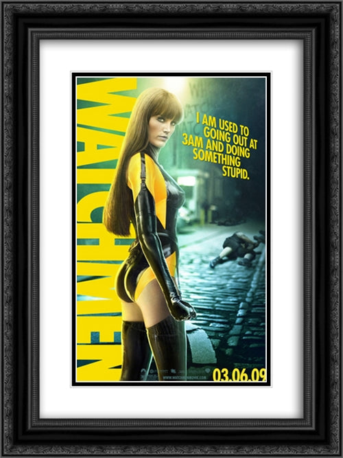 Watchmen 18x24 Black Ornate Wood Framed Movie Poster with Double Matting