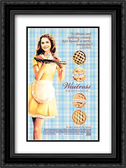 Waitress 18x24 Black Ornate Wood Framed Movie Poster with Double Matting