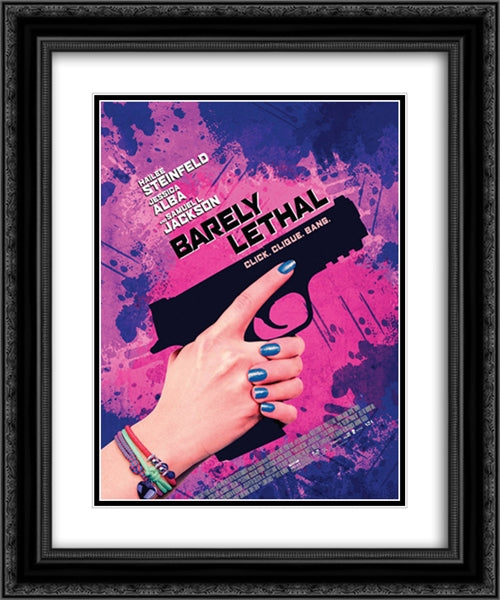 Barely Lethal 20x24 Black Ornate Wood Framed Movie Poster with Double Matting