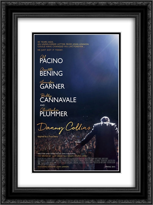Danny Collins 18x24 Black Ornate Wood Framed Movie Poster with Double Matting