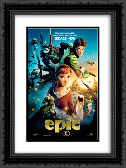 Epic 18x24 Black Ornate Wood Framed Movie Poster with Double Matting