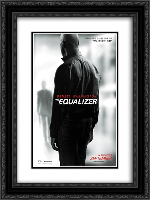 The Equalizer 18x24 Black Ornate Wood Framed Movie Poster with Double Matting