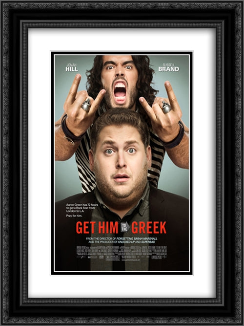 Get Him to the Greek 18x24 Black Ornate Wood Framed Movie Poster with Double Matting
