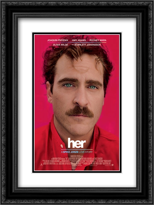 Her 18x24 Black Ornate Wood Framed Movie Poster with Double Matting