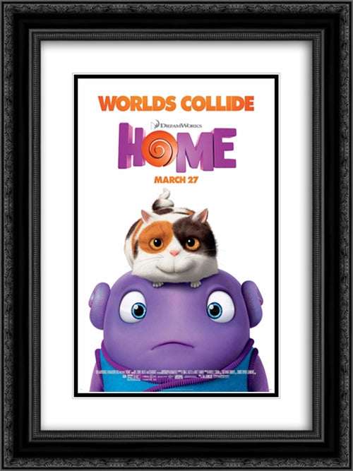 Home 18x24 Black Ornate Wood Framed Movie Poster with Double Matting