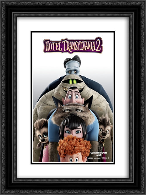 Hotel Transylvania 2 18x24 Black Ornate Wood Framed Movie Poster with Double Matting