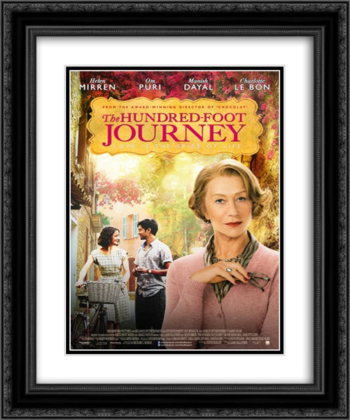 The Hundred Foot Journey 20x24 Black Ornate Wood Framed Movie Poster with Double Matting