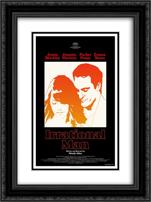 Irrational Man 18x24 Black Ornate Wood Framed Movie Poster with Double Matting