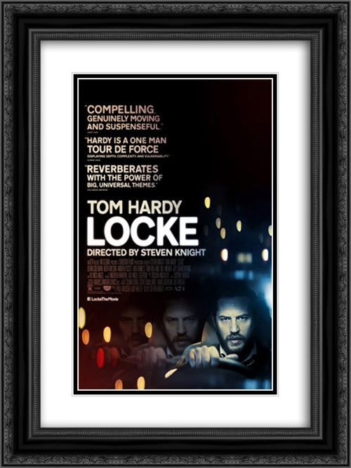 Locke 18x24 Black Ornate Wood Framed Movie Poster with Double Matting