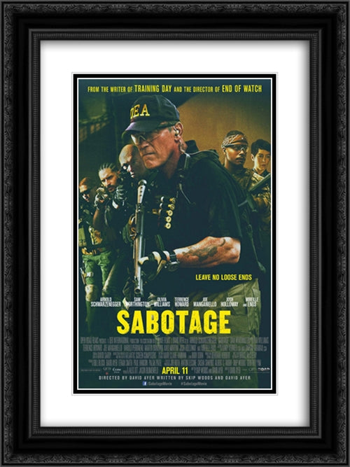 Sabotage 18x24 Black Ornate Wood Framed Movie Poster with Double Matting