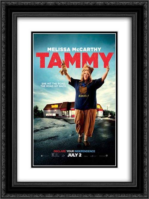 Tammy 18x24 Black Ornate Wood Framed Movie Poster with Double Matting