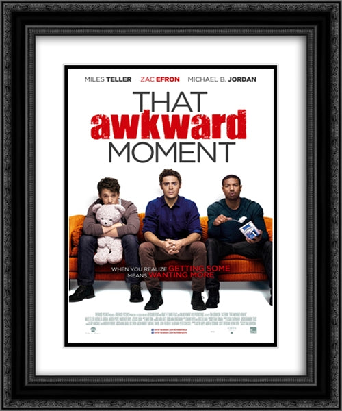 That Awkward Moment 20x24 Black Ornate Wood Framed Movie Poster with Double Matting