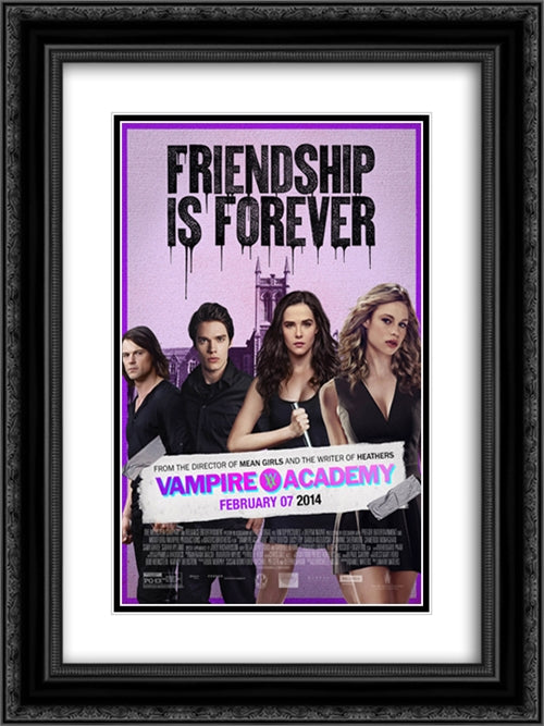 Vampire Academy 18x24 Black Ornate Wood Framed Movie Poster with Double Matting