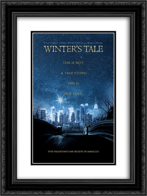 Winter's Tale 18x24 Black Ornate Wood Framed Movie Poster with Double Matting