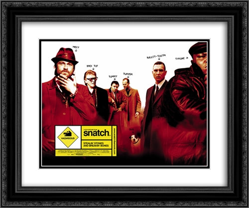 Snatch 24x20 Black Ornate Wood Framed Movie Poster with Double Matting
