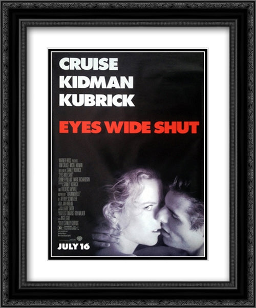 Eyes Wide Shut 20x24 Black Ornate Wood Framed Movie Poster with Double Matting