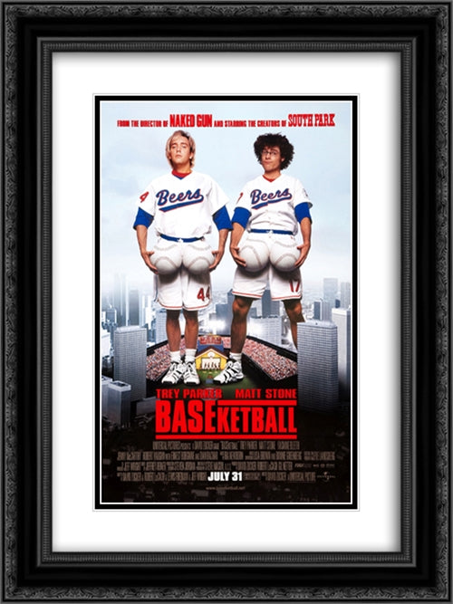 Baseketball 18x24 Black Ornate Wood Framed Movie Poster with Double Matting