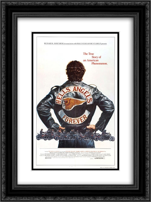 Hells Angel's Forever 18x24 Black Ornate Wood Framed Movie Poster with Double Matting