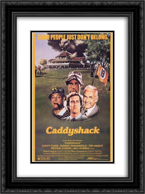 Caddyshack 18x24 Black Ornate Wood Framed Movie Poster with Double Matting