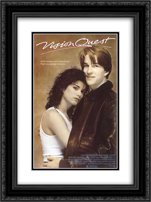 Vision Quest 18x24 Black Ornate Wood Framed Movie Poster with Double Matting