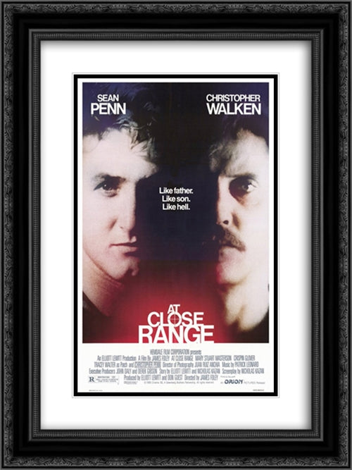 At Close Range 18x24 Black Ornate Wood Framed Movie Poster with Double Matting