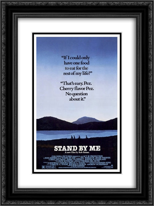 Stand By Me 18x24 Black Ornate Wood Framed Movie Poster with Double Matting