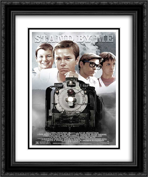 Stand By Me 20x24 Black Ornate Wood Framed Movie Poster with Double Matting