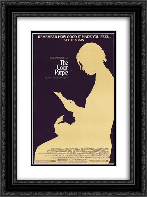 The Color Purple 18x24 Black Ornate Wood Framed Movie Poster with Double Matting