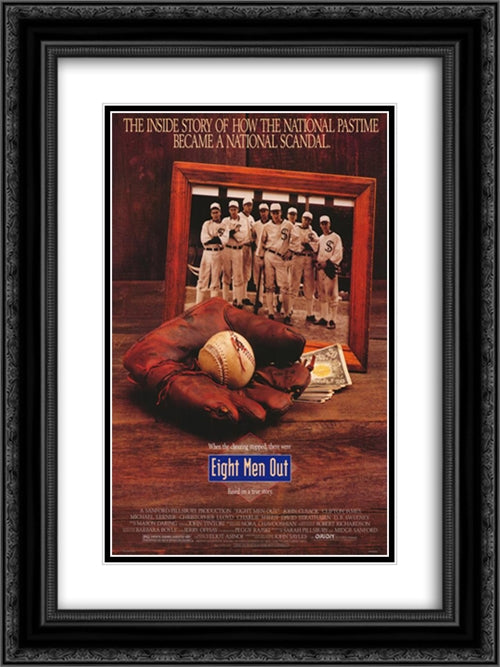 Eight Men Out 18x24 Black Ornate Wood Framed Movie Poster with Double Matting