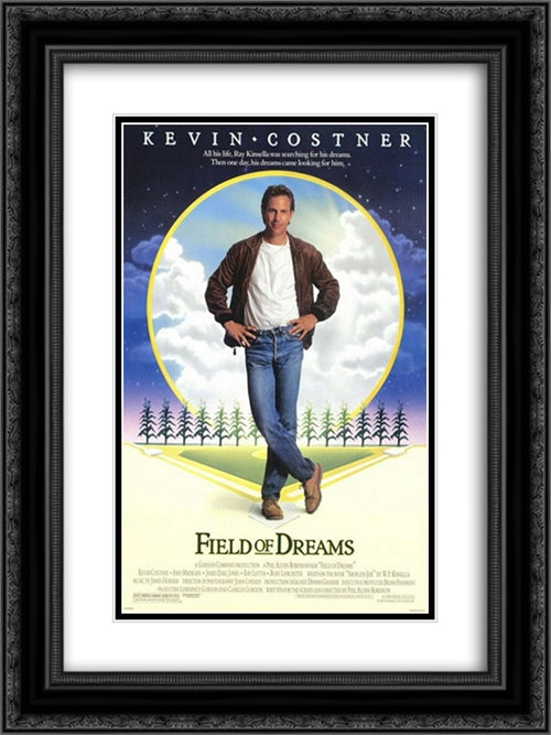 Field of Dreams 18x24 Black Ornate Wood Framed Movie Poster with Double Matting