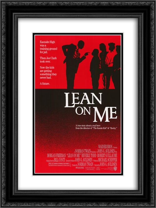 Lean on Me 18x24 Black Ornate Wood Framed Movie Poster with Double Matting