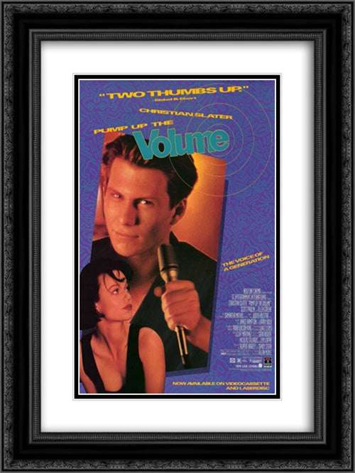 Pump Up The Volume 18x24 Black Ornate Wood Framed Movie Poster with Double Matting