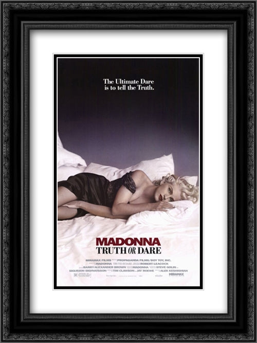 Madonna Truth or Dare 18x24 Black Ornate Wood Framed Movie Poster with Double Matting