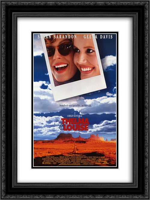 Thelma & Louise 18x24 Black Ornate Wood Framed Movie Poster with Double Matting