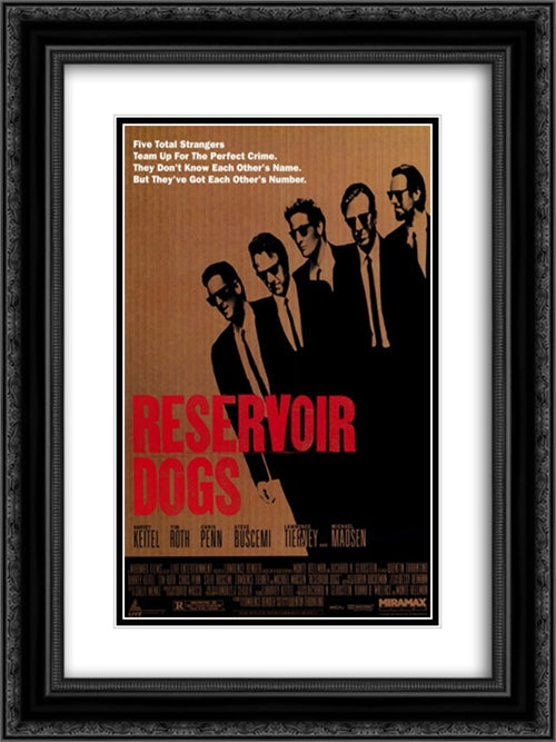 Reservoir Dogs 18x24 Black Ornate Wood Framed Movie Poster with Double Matting