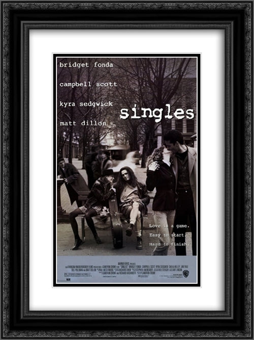 Singles 18x24 Black Ornate Wood Framed Movie Poster with Double Matting