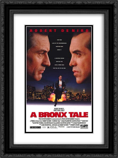 A Bronx Tale 18x24 Black Ornate Wood Framed Movie Poster with Double Matting