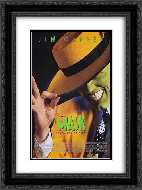 The Mask 18x24 Black Ornate Wood Framed Movie Poster with Double Matting
